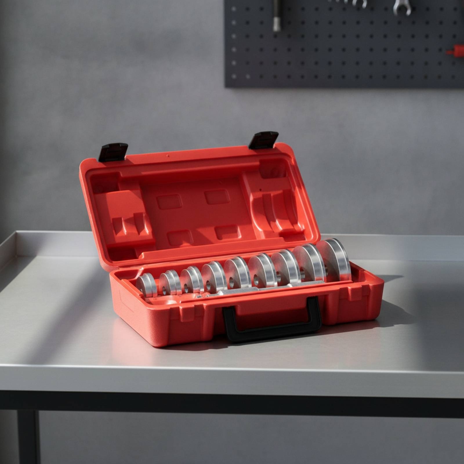 Automotive Tools - 10ピースベアリングツールキット ケース付き 自動車ホイールベアリング取り外しキット ポータブルで幅広い互換性 メカニック向け