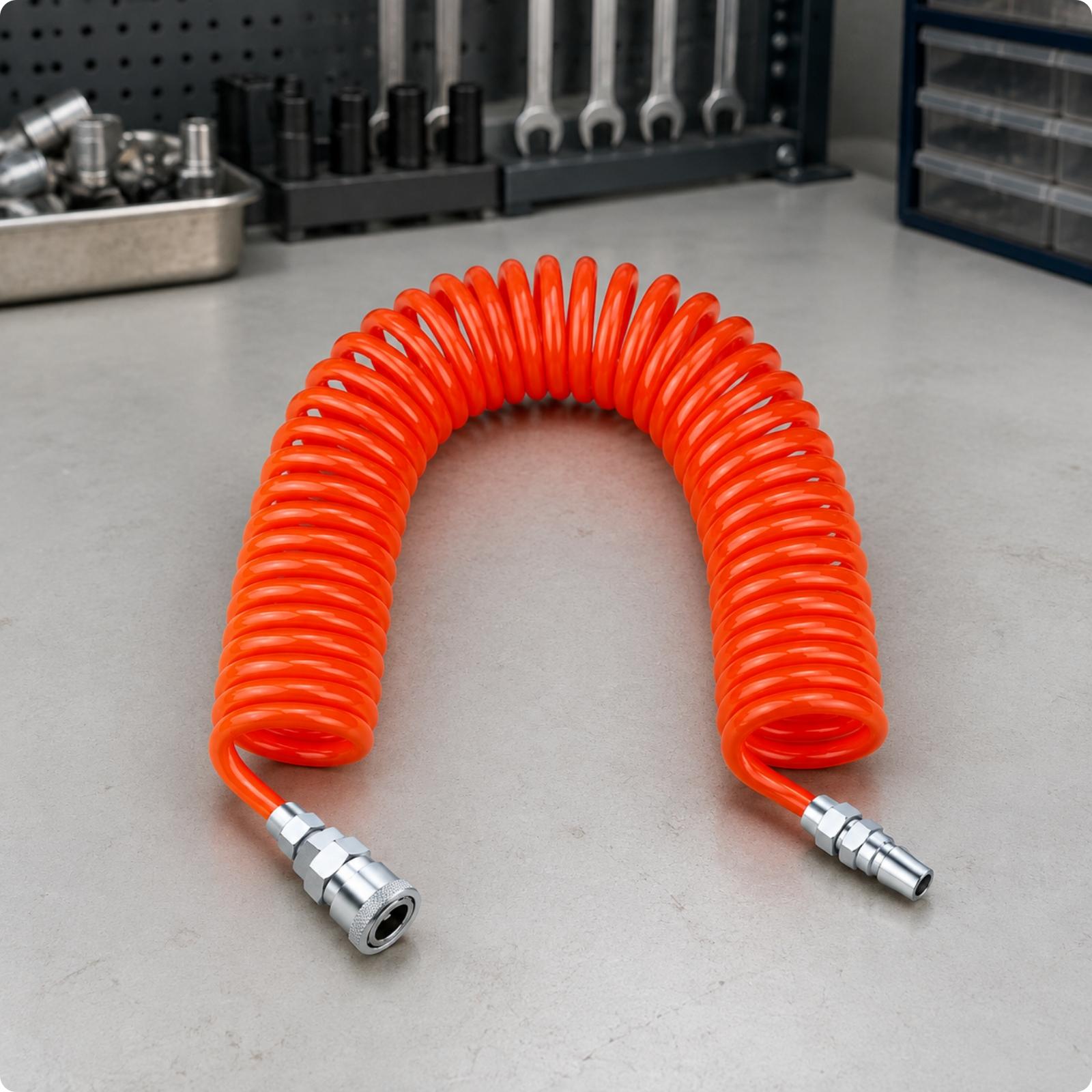 Spring Compressor Tool - ワークショップ用工具向け、空気圧縮機用ホース、コイル状PUエアライン、スプリングバックチューブ